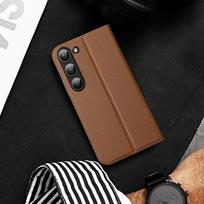 flip telefonai - Dux Ducis skin X2 dėklas Samsung Galaxy S23   atverčiama dėklo piniginė dėklas stovas rudas - 9 nuotrauka