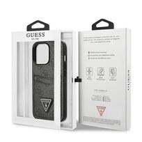 korteliu deklas iphone - Guess "4G Saffiano Double Card Case iPhone 13 Pro" Black - 2 nuotrauka
