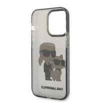 iphone 14 pro max deklas - Karl Lagerfeld "IML Glitter Karl and Choupette iPhone 14 Pro Max" Black - 3 nuotrauka