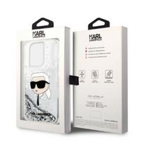 telefono deklas karl lagerfeld - Karl Lagerfeld "Glitter Karl Head iPhone 14 Pro" Silver - 2 nuotrauka