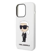 deklas apple iphone 14 - Karl Lagerfeld "Liquid Silicone Ikonik iPhone 14 Pro" White - 4 nuotrauka