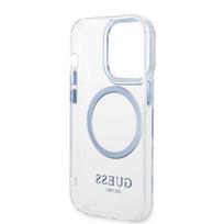 telefono deklas iphone 14 pro max - Apple iPhone 14 Pro Max Guess Metal Outline Magsafe Dėklas - Mėlynas (Blue) - 3 nuotrauka
