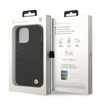 odinis iphone deklas - BMW "BMHCP14XSLLBK Leather Hot Stamp Case iPhone 14 Pro Max" Black - 2 nuotrauka