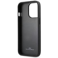 odinis iphone deklas - BMW "BMHCP14XSLLBK Leather Hot Stamp Case iPhone 14 Pro Max" Black - 3 nuotrauka