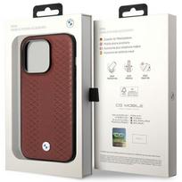 iphone 14 apple leather case magsafe - Apple iPhone 14 Pro Max BMW odinis dėklas Diamond Pattern MagSafe MagSafe (BMHMP14X22RFGR) burgundy - 2 nuotrauka