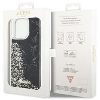 telefono deklas iphone 14 pro max - Apple iPhone 14 Pro Max Guess Liquid Glitter Marble Dėklas - Juodas (Black) - 2 nuotrauka