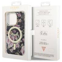 iphone deklas - Guess "Flower MagSafe iPhone 14 Pro" Black - 2 nuotrauka