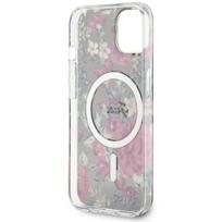 iphone 15 plus magsafe deklas - Guess "Flower MagSafe iPhone 14 Plus" Khaki - 3 nuotrauka