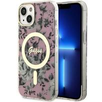 iphone 15 plus magsafe deklas - Guess "Flower MagSafe iPhone 14 Plus" Pink - 2 nuotrauka
