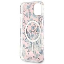 iphone 15 plus magsafe deklas - Guess "Flower MagSafe iPhone 14 Plus" Pink - 4 nuotrauka