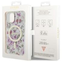 iphone 15 plus magsafe deklas - Guess "Flower MagSafe iPhone 14 Plus" Transparent - 2 nuotrauka
