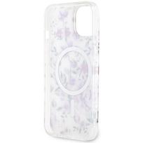 iphone 15 plus magsafe deklas - Guess "Flower MagSafe iPhone 14 Plus" Transparent - 3 nuotrauka