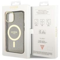 iphone 15 plus magsafe deklas - Guess "Glitter Gold MagSafe iPhone 14 Plus" Black - 2 nuotrauka
