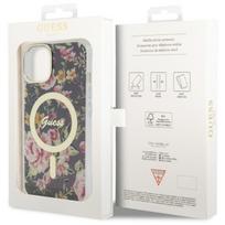 deklas iphone 13 guess - Guess "Flower MagSafe iPhone 14" Black - 2 nuotrauka
