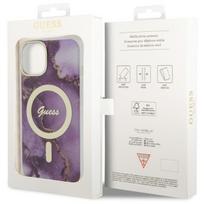 iphone 14 violetine - Guess "Golden Marble MagSafe iPhone 14" Purple - 2 nuotrauka