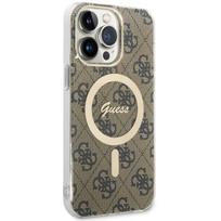 telefono deklas iphone 14 pro max - Guess "4G MagSafe iPhone 14 Pro Max" Brown - 4 nuotrauka