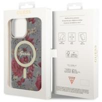telefono deklas iphone 14 pro max - Guess "Flower MagSafe iPhone 14 Pro Max" Khaki - 2 nuotrauka