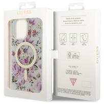 apple iphone 14 pro max - Guess "Flower MagSafe iPhone 14 Pro Max" Transparent - 2 nuotrauka