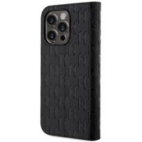 telefono deklas karl lagerfeld - Karl Lagerfeld "Saffiano Monogram Book Case iPhone 14 Pro" Black - 6 nuotrauka