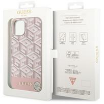 iphone 15 plus magsafe deklas - Guess "GCube Stripes MagSafe iPhone 14 Plus" Pink - 2 nuotrauka