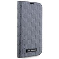 telefono deklas karl lagerfeld - Karl Lagerfeld "Saffiano Monogram iPhone 14 Pro" Silver - 4 nuotrauka
