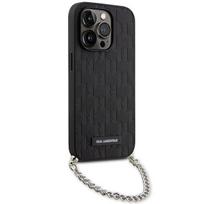 telefono deklas karl lagerfeld - Karl Lagerfeld "Saffiano Monogram Chain iPhone 14 Pro" Black - 4 nuotrauka