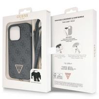 deklas su dirzeliu telefonams - Guess "Crossbody 4G Metal Logo iPhone 14 Pro" Black - 3 nuotrauka
