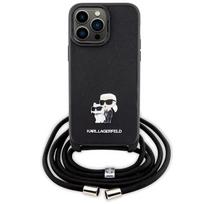 telefono deklas iphone 14 pro max - Karl Lagerfeld "KLHCP14XSAKCPSK Crossbody Saffiano Karl&Choupette 14 Pro Max" Black - 4 nuotrauka