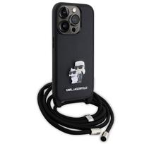 iphone 15 pin - Karl Lagerfeld "KLHCP15LSAKCPSK Crossbody Karl & Choupette iPhone 15 Pro" Black - 4 nuotrauka