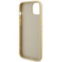 iphone 13 odinis deklas - Guess "Leather 4G Metal Logo Strass iPhone 15" Gold - 3 nuotrauka