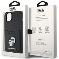 iphone 13 telefono deklas karl lagerfeld - Karl Lagerfeld "Saffiano Cardslot Karl & Choupette Metal Pin iPhone 15" Black - 2 nuotrauka