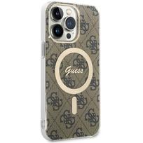 deklas iphone 15 pro guess - Guess "GUHMP15XH4STW IML 4G MagSafe Case for iPhone 15 Pro Max" Brown - 4 nuotrauka