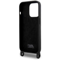 karl lagerfeld ikonik - Karl Lagerfeld "Crossbody Silicone Ikonik iPhone 15 Pro Max" Black - 3 nuotrauka