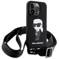 karl lagerfeld ikonik - Karl Lagerfeld "Crossbody Silicone Ikonik iPhone 15 Pro Max" Black - 4 nuotrauka