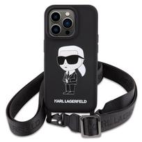 karl lagerfeld ikonik - Karl Lagerfeld "Crossbody Silicone Ikonik iPhone 15 Pro Max" Black - 5 nuotrauka