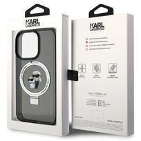 iphone deklas 15pro - Karl Lagerfeld "Ringstand Karl and Choupette MagSafe Case iPhone 15 Pro Max" Black - 2 nuotrauka