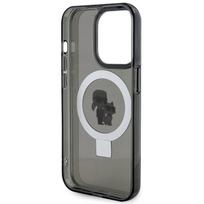 iphone deklas 15pro - Karl Lagerfeld "Ringstand Karl and Choupette MagSafe Case iPhone 15 Pro Max" Black - 3 nuotrauka