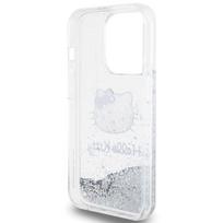 iphone 15 pro telefonai - Apple iPhone 15 Pro Hello Kitty dėklas Liquid Glitter Charms Kitty Head (HKHCP15LLIKHET) sidabrinės spalvos - 3 nuotrauka