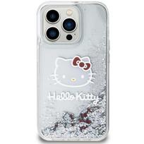 iphone 15 pro telefonai - Apple iPhone 15 Pro Hello Kitty dėklas Liquid Glitter Charms Kitty Head (HKHCP15LLIKHET) sidabrinės spalvos - 4 nuotrauka