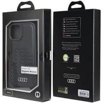 iphone 14 apple leather case magsafe - Audi sintetinės odos dėklas su MagSafe iPhone 15 / 14 / 13 - Juodas (Black) - 2 nuotrauka