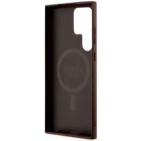 magsafe samsung s24 ultra - Guess 4G Collection Odinis Metalinis Logotipas MagSafe Dėklas Samsung Galaxy S24 Ultra - Rudas (Brown) - 3 nuotrauka