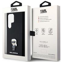 s23 ultra deklas - Karl Lagerfeld silikoninis dėklas Samsung Galaxy S23 Ultra Ikonik Metal Pin (KLHCS23LSMHKNPK) Juodas (Black) - 2 nuotrauka