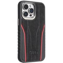 iphone 14 apple leather case magsafe - Audi Genuine Leather case with MagSafe for iPhone 14 Pro - black and red - 3 nuotrauka