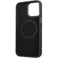 iphone 15 pro telefonai - Audi Genuine Leather case with MagSafe for iPhone 15 Pro - black and red - 3 nuotrauka