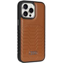 iphone 14 apple leather case magsafe - Audi Synthetic Leather case with MagSafe for iPhone 14 Pro - brown - 3 nuotrauka