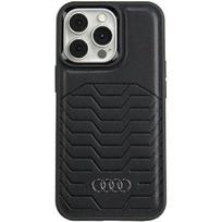 iphone 15 pro telefonai - Audi Synthetic Leather case with MagSafe for iPhone 15 Pro - black - 2 nuotrauka
