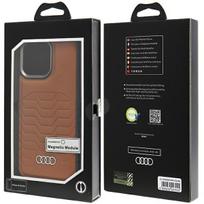gt 6 pro - Audi Synthetic Leather case with MagSafe for iPhone 15 Pro Max - brown - 2 nuotrauka
