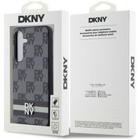 samsung s24 deklas leather - DKNY Odinis Dėklas Checkered Mono Pattern su Spausdintomis Juostelėmis Samsung Galaxy S24+ Juodas (Black) - 2 nuotrauka