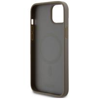 iphone 13 odinis deklas - DKNY iPhone 15 / 14 / 13 odinis dėklas su Metaliniu Logotipu MagSafe - Rudas (Brown) - 3 nuotrauka
