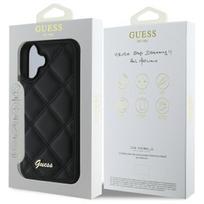 iphone 16 deklas guess - Guess Quilted Metal Logo Case for Apple iPhone 16 Plus - Juodas (Black) - 2 nuotrauka